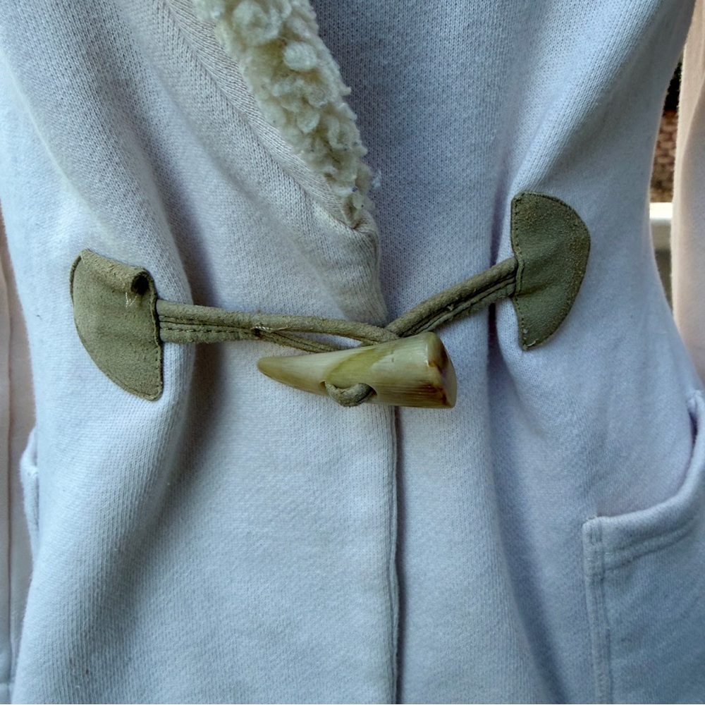Ralph Lauren Sherpa Shawl Collar Fleece Blazer Jacket Women SZ PM Duffle Button‎ - Picture 12 of 13